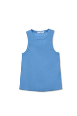 Cornflower Blue Daphne Heavy Rib High Neck Tank Tank