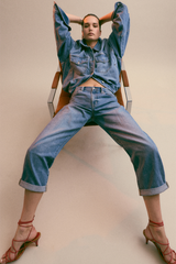 Gray Donny Rolled Hem Boyfriend Jean | Heartfelt Jeans