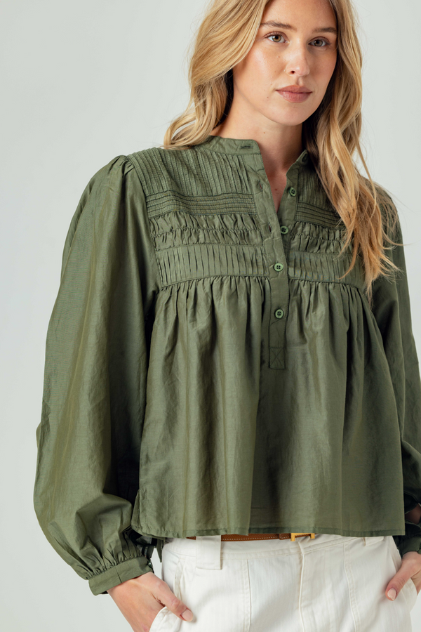 Dim Gray Arya Blouse Top