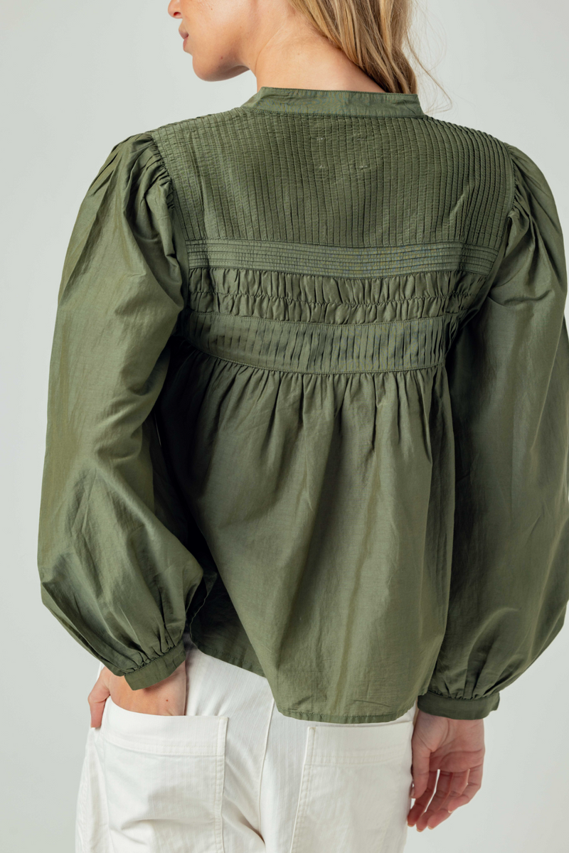 Dark Olive Green Arya Blouse Top