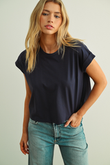 Light Gray Soft Touch Top Top