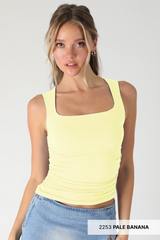 Light Gray Nichols Shirred Top Tank Top