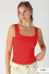 Light Gray Langley Clean Line Square Top Tank Top