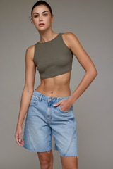 Light Slate Gray Alyx Baggy Shorts | Medium Wash Short