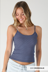 Light Gray Bianca Polka Dot Strap Cami Cami
