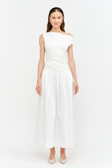 Lavender Audrey Mixed Media Asymmetrical Midi Midi Dress