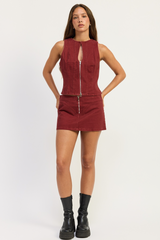 Lavender Zip Code Zip Front Mini Skirt Mini Skirt