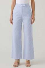 Light Gray Coastal Breeze Striped Linen Trouser Pant