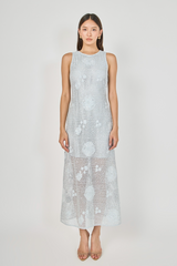 Light Gray Textured Sleeveless Maxi Dress Maxi Dress