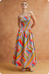 Sienna Rainbow Rhythm Midi Dress Midi Dress