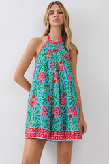 Gray Bloom & Breeze Floral Mini Dress Mini Dress