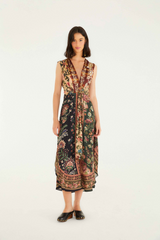 Beige Winter Garden Mix Sleeveless Maxi Dress Maxi Dress
