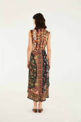 Beige Winter Garden Mix Sleeveless Maxi Dress Maxi Dress