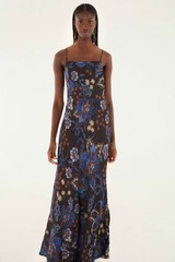 Dark Slate Gray Snakes Bouquet Slip Maxi Dress Maxi Dress