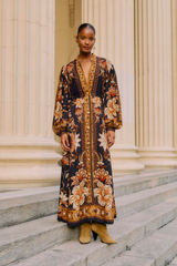 Tan Majestic Garden Black Maxi Dress Maxi Dress