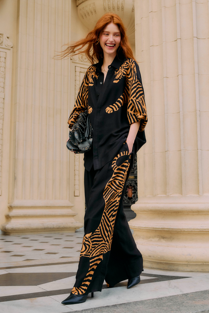 Tan Black Tiger Pants Pant