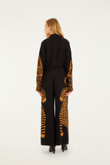 Beige Black Tiger Pants Pant