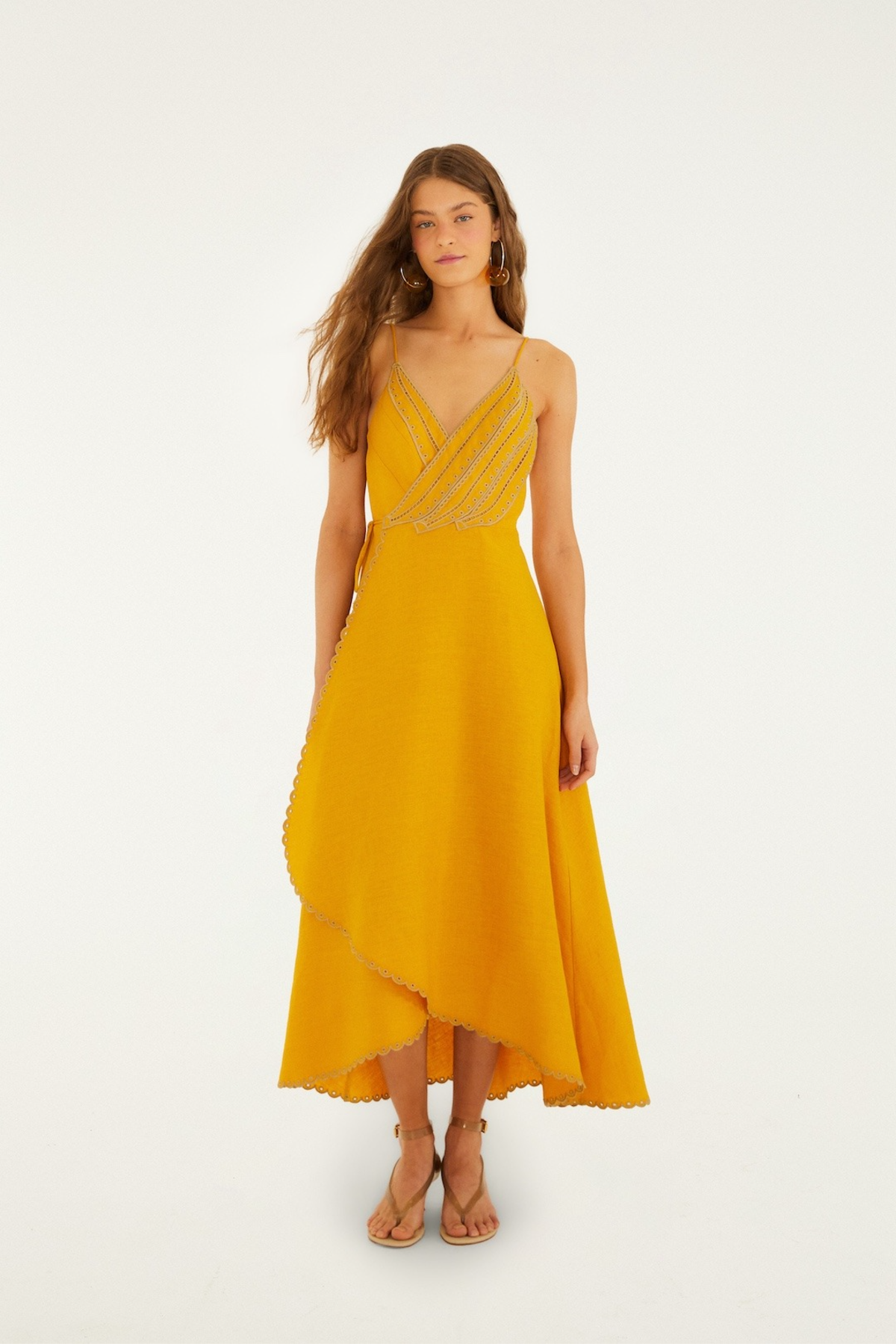 FARM Rio US Bananas Maxi Wrap Dress in Yellow S / Yellow