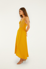 Dark Orange Yellow Bananas Maxi Wrap Dress Maxi Dress