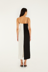 Lavender Black & White Embroidered Toucan Sleeveless Maxi Maxi Dress