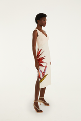 Antique White Strelitzia Sand Midi Dress Midi Dress