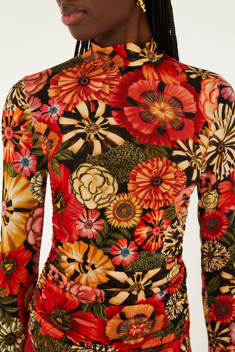 Sienna Flowershop Mini Black Jersey Blouse Top