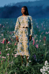 Black Garden Scarf Blue Midi Skirt Midi Skirt