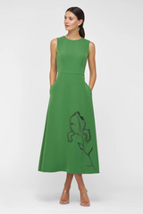 Lavender Blossom Tea Length Dress Formal Dress