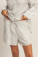 Light Gray Thomas Striped Shorts Short