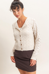 Misty Rose The Sweet Stitch Cardigan Cardigan