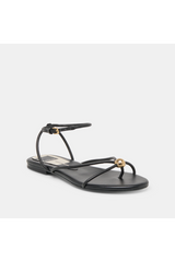 Lavender Kenley Sandals | Black Leather Sandal