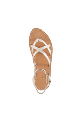 White Smoke Happy Go Lucky Sandal | Metallic Gold Sandal