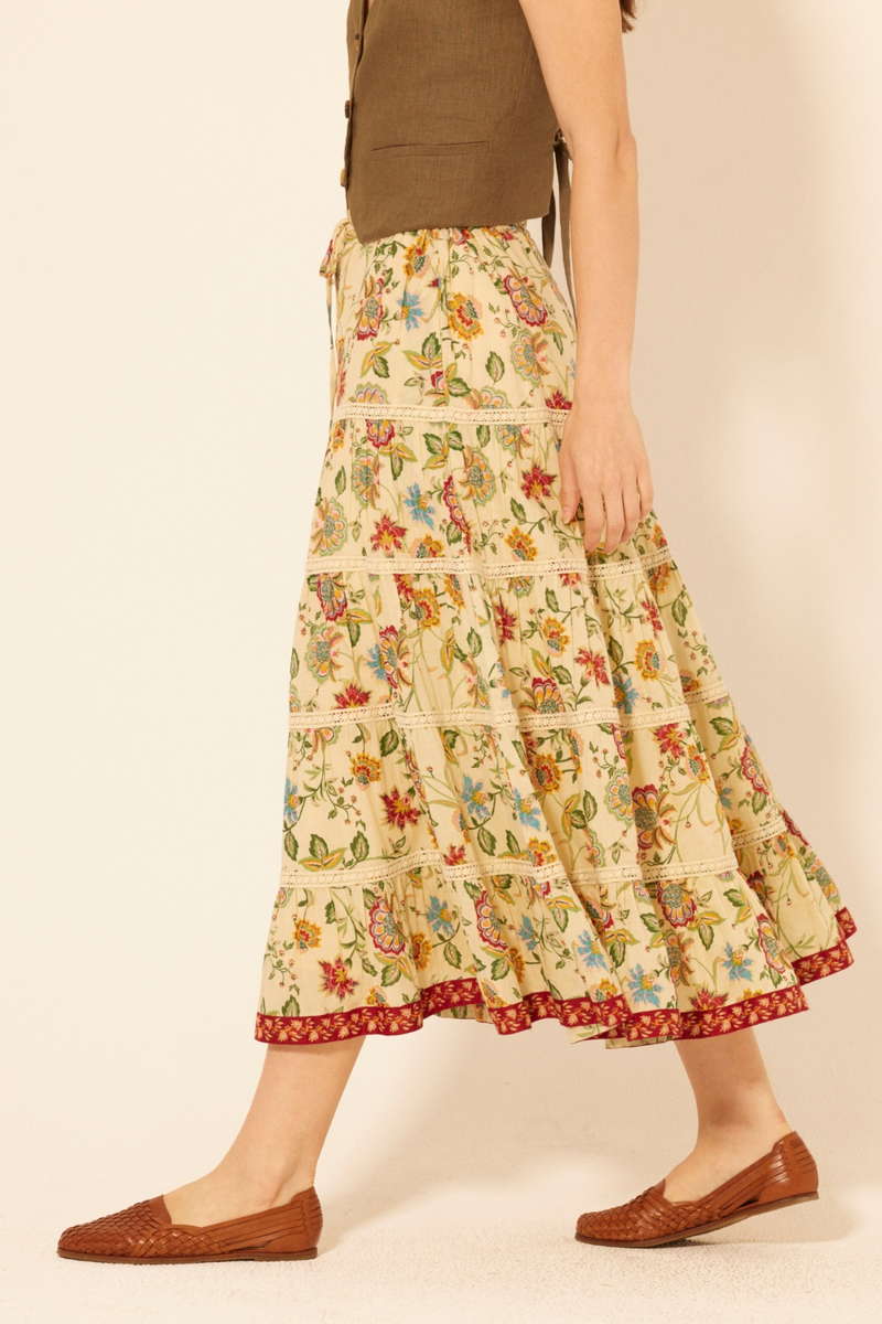 Wheat Fedora Skirt Maxi Skirt