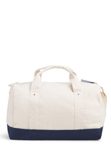Antique White Canvas Duffle Bag in Natural Navy Blaze Duffle Bag