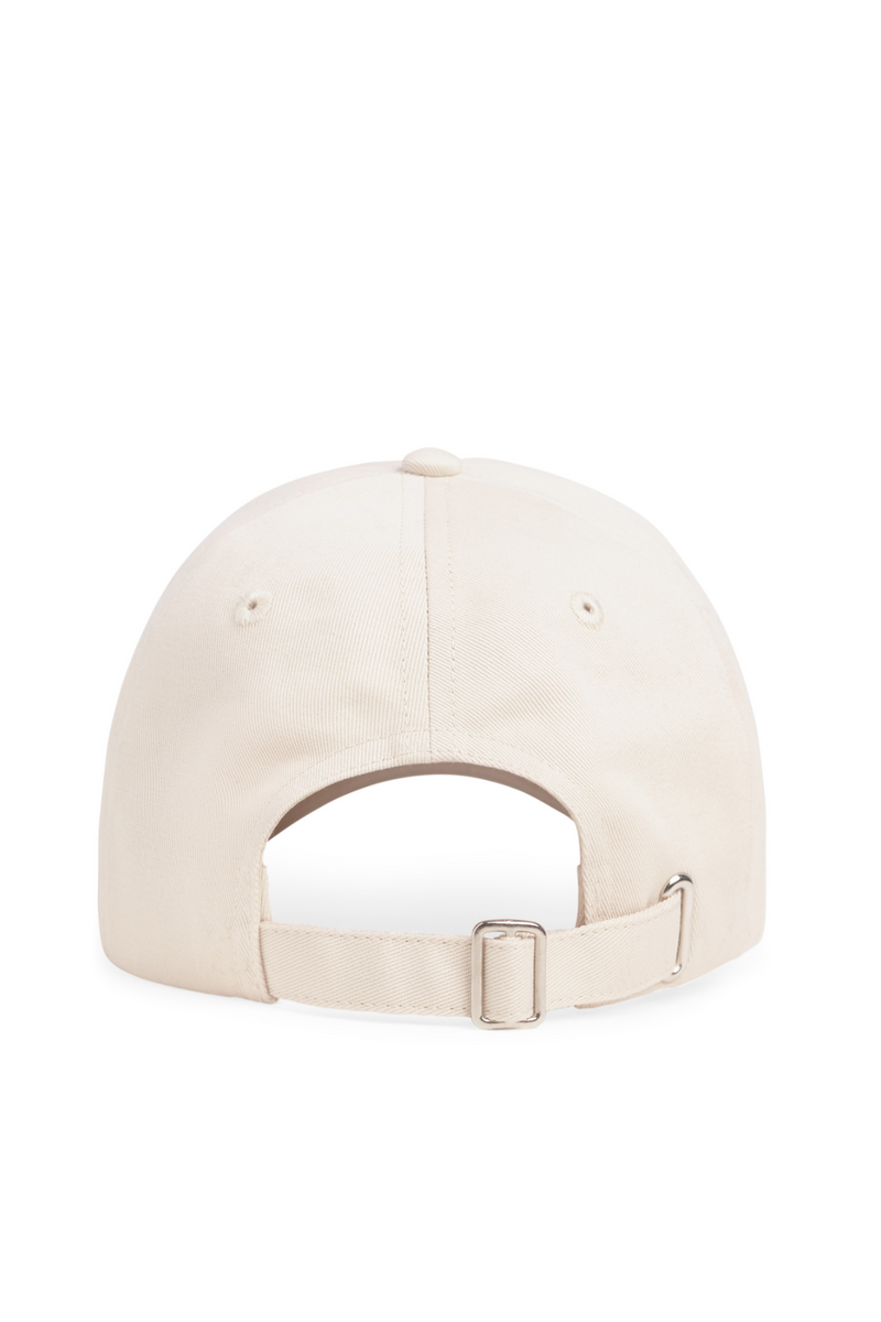 Antique White All Caps Logo Baseball Cap Hat