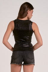 Black Elaina Shimmer Tank Tank