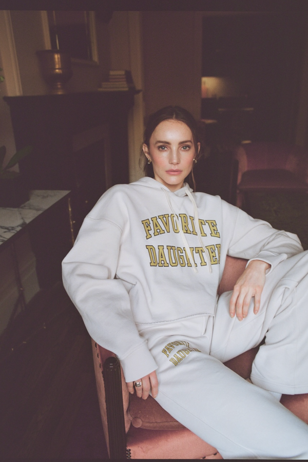 Dark Slate Gray The Cropped Collegiate Hoodie Hoodie