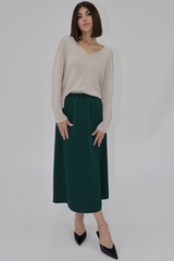 Gray Liya Satin Slip Midi Skirt Midi Skirt