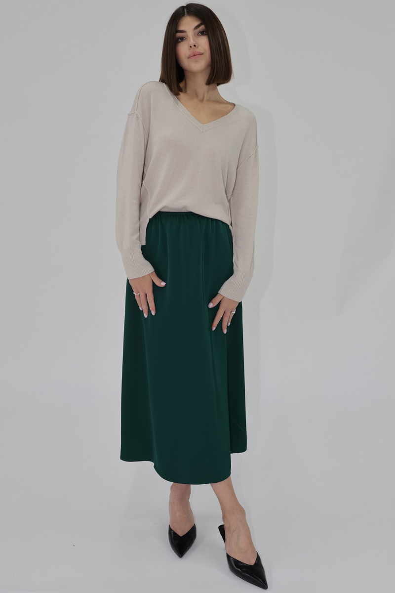 Gray Liya Satin Slip Midi Skirt Midi Skirt