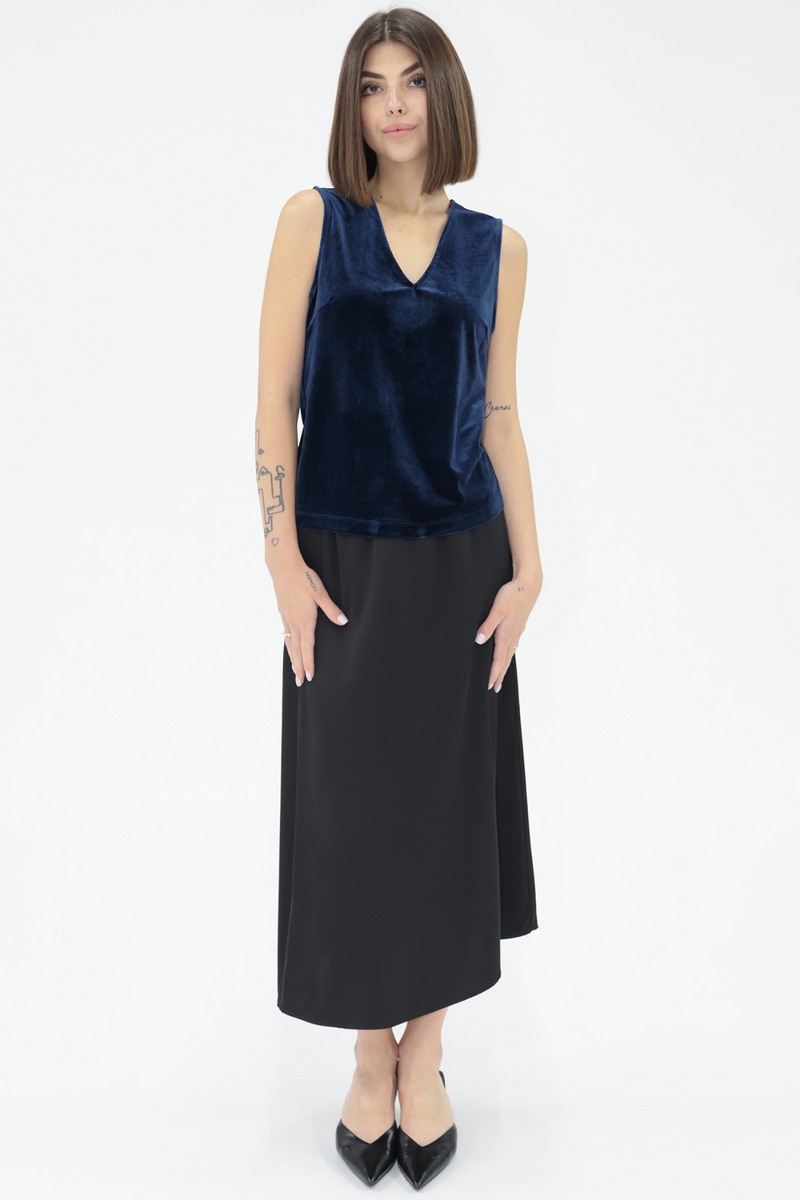 Dark Slate Gray Liya Satin Slip Midi Skirt Midi Skirt