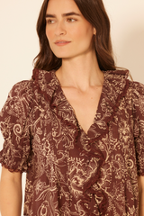 Saddle Brown Galle Top Top