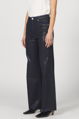 Dark Slate Gray Fiona High Rise Wide Leg Coated Jean | Denim Paint Jeans
