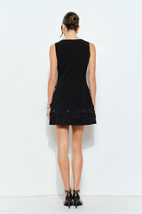 Kennedy Floral Applique Sleeveless Mini Dress
