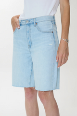 Light Steel Blue Nolan Relaxed Straight Cut Off | Postcards Vintage Short