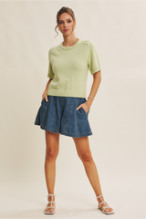Light Gray Everyday Raglan Sweater Top Top