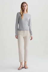 Light Gray Mari Cropped Mid-Rise Slim Straight | Pumice Jeans