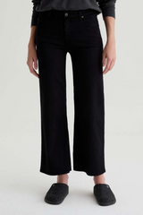 Light Gray Saige Wide Leg Crop | Super Black Jeans