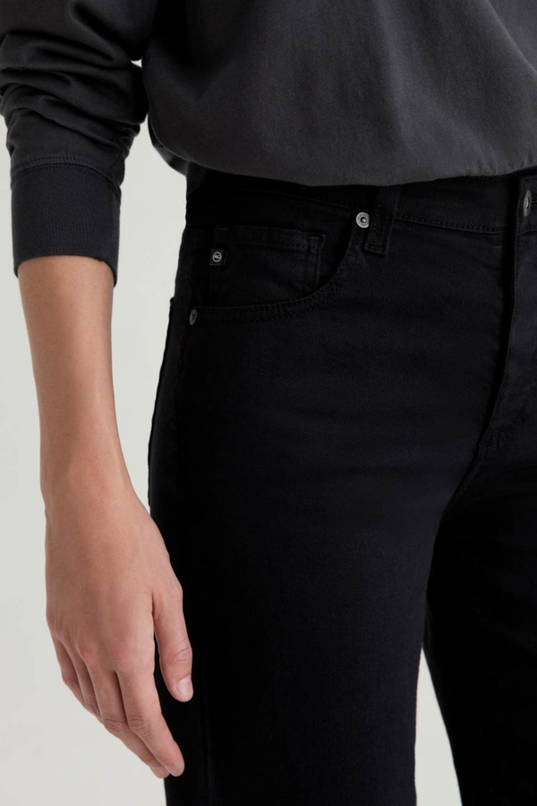 Black Saige Wide Leg Crop | Super Black Jeans