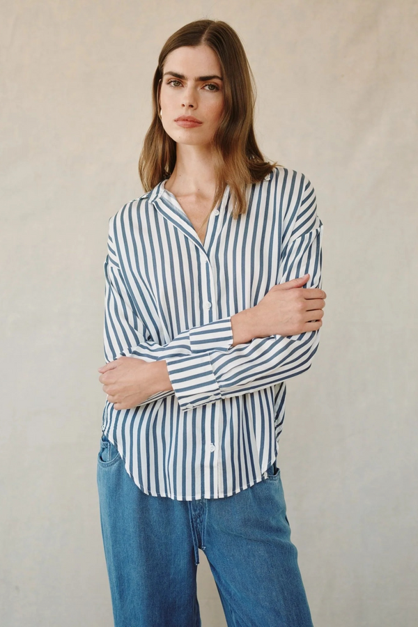 Gray Oversized Button Down Shirt