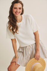 Light Gray Everyday Raglan Sweater Top Top